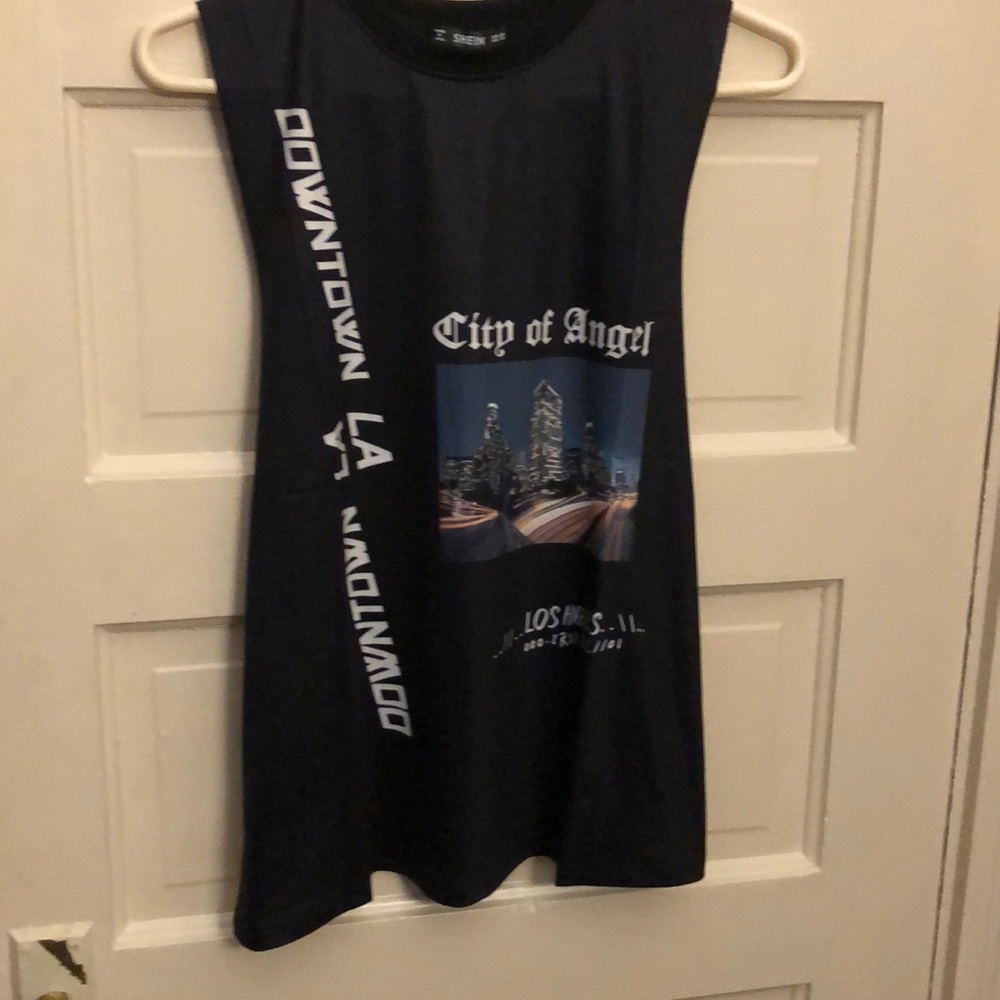 Sleeveless oversized workout shirt or tshirt dress